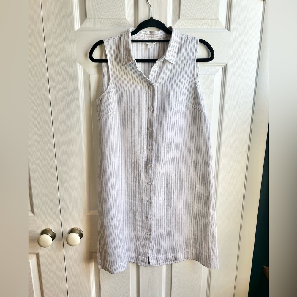 Linen shirt dress - Garnet Hill - size 8